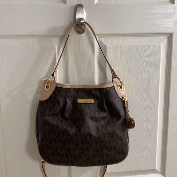 Michael Kors MICHAEL brown MK bag with two straps NWOT - Picture 3 of 10